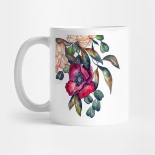 Burgundy Poppy Mug